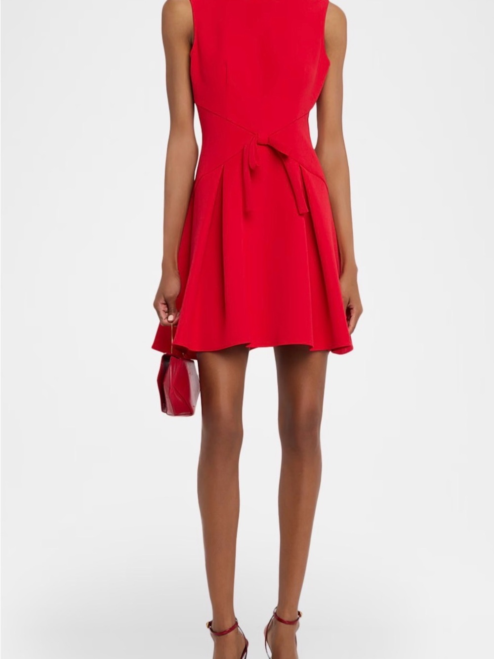 Shoshanna Hattie Sleeveless Bow-Front Crepe Mini Dress sz4